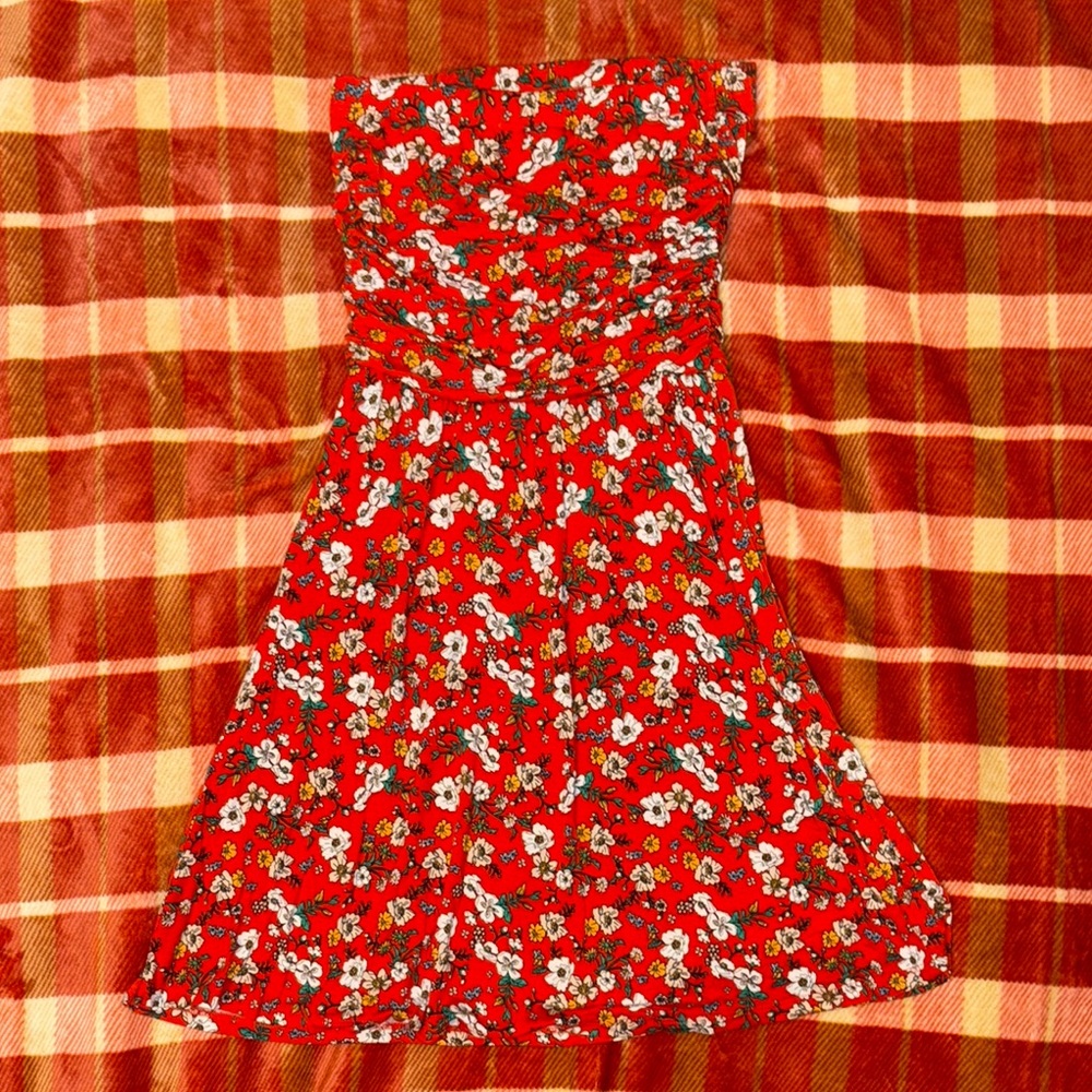 Love Fire Red Strapless A-Line Dress for Weddings